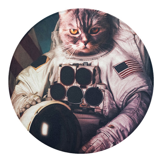 American Astronaut Cat Print Round Blanket
