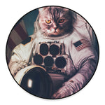 American Astronaut Cat Print Round Floor Mat