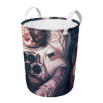 American Astronaut Cat Print Round Laundry Basket