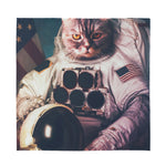 American Astronaut Cat Print Silk Bandana