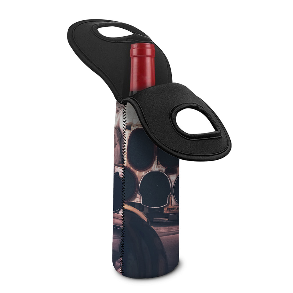 American Astronaut Cat Print Single Neoprene Wine Tote