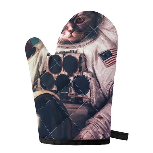 American Astronaut Cat Print Single Oven Mitt