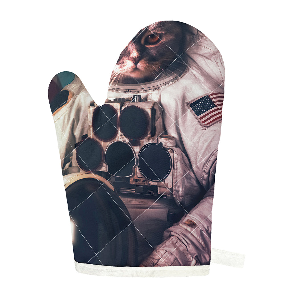American Astronaut Cat Print Single Oven Mitt