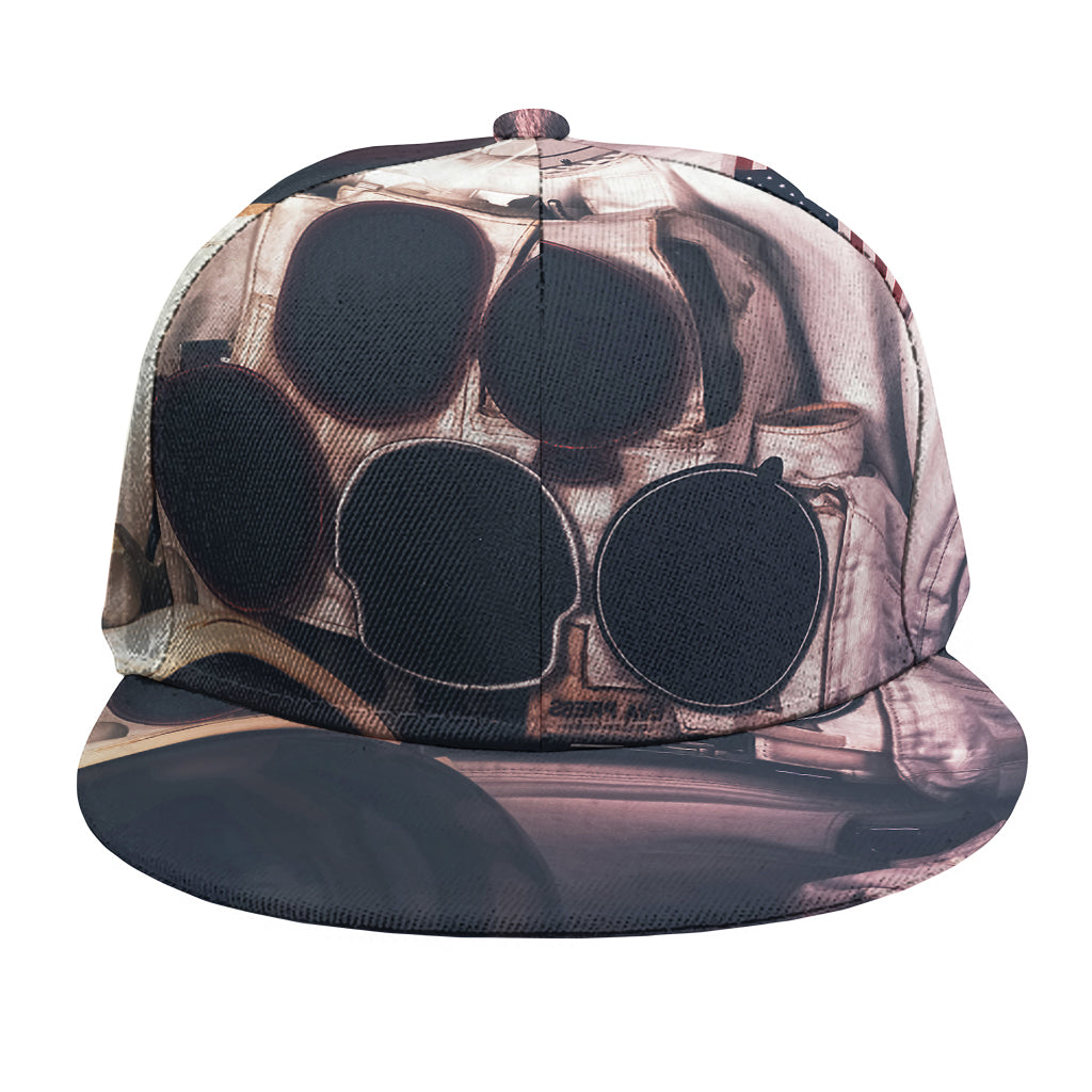 American Astronaut Cat Print Snapback Cap