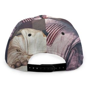 American Astronaut Cat Print Snapback Cap