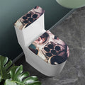 American Astronaut Cat Print Toilet Lid And Tank Cover Set