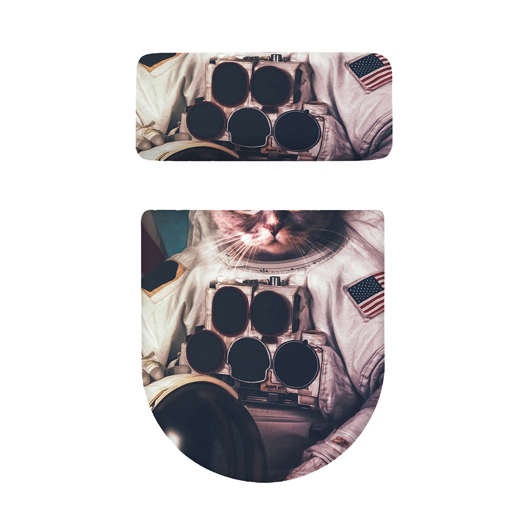American Astronaut Cat Print Toilet Lid And Tank Cover Set