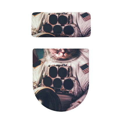 American Astronaut Cat Print Toilet Lid And Tank Cover Set