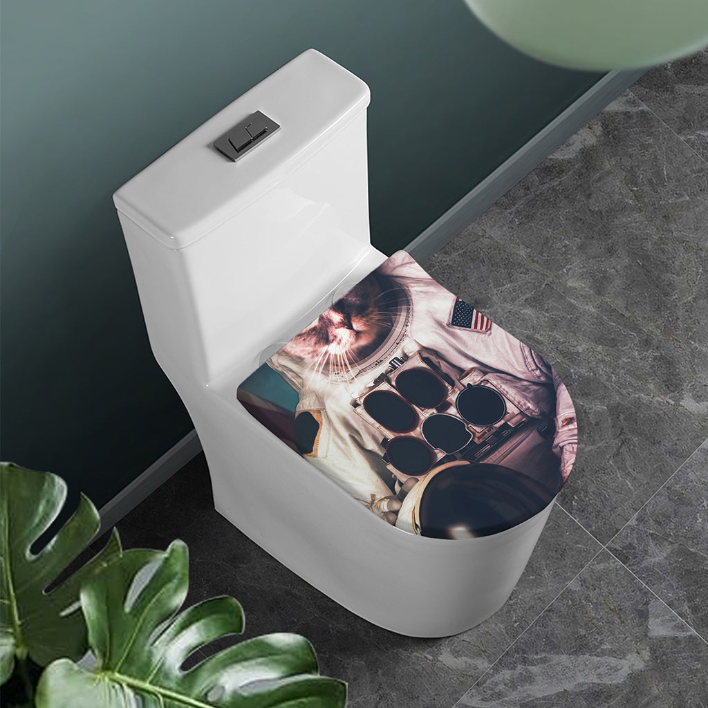 American Astronaut Cat Print Toilet Lid Cover