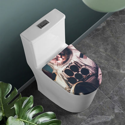American Astronaut Cat Print Toilet Lid Cover
