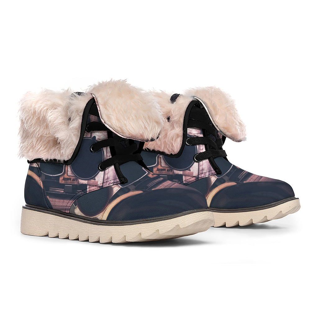 American Astronaut Cat Print Winter Boots