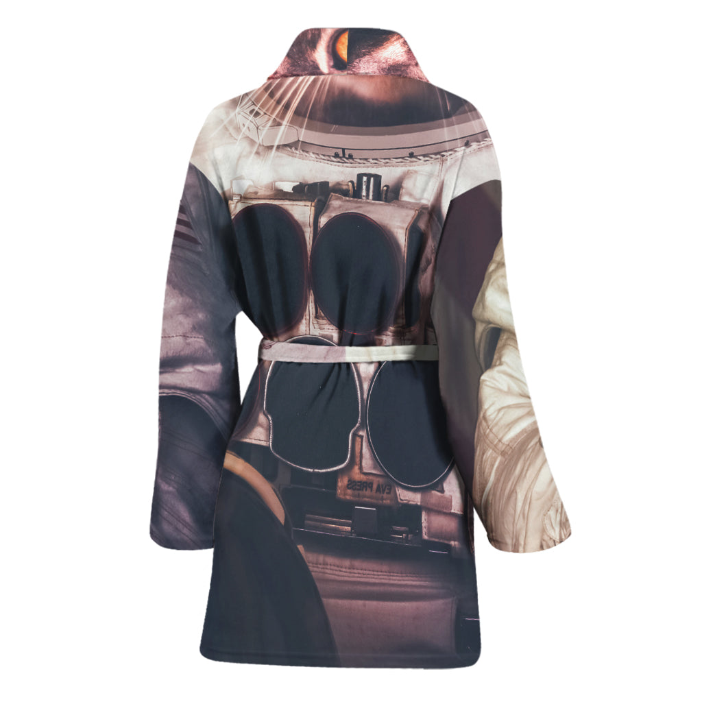 American Astronaut Cat Print Women's Bathrobe