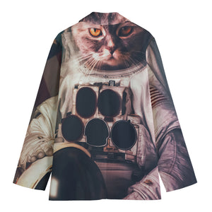 American Astronaut Cat Print Women's Blazer