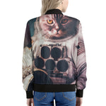 American Astronaut Cat Print Women's Bomber Jacket