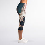 American Astronaut Cat Print Women's Capri Leggings