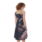 American Astronaut Cat Print Women's Sleeveless Dress
