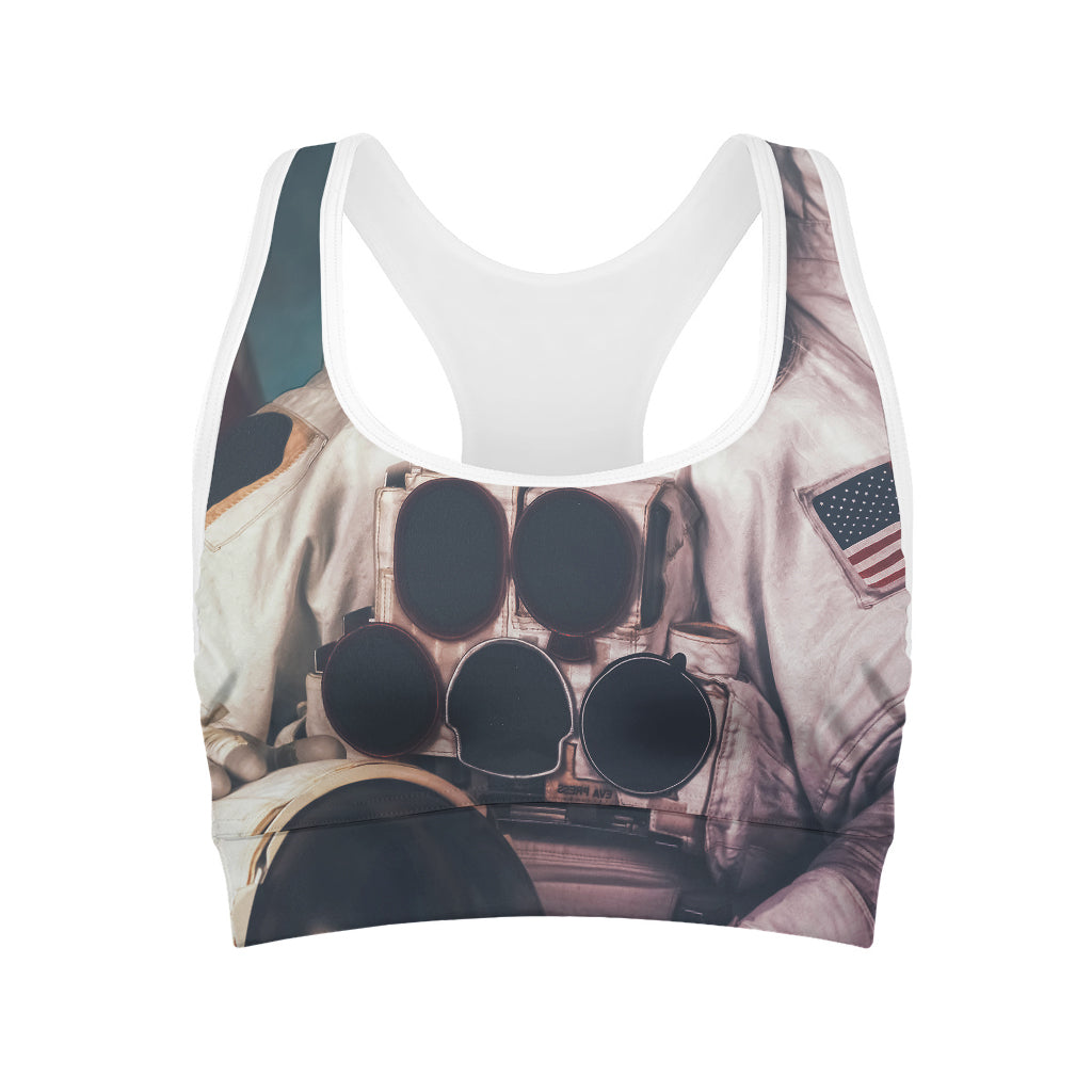 American Astronaut Cat Print Women's Sports Bra