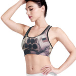 American Astronaut Cat Print Women's Sports Bra