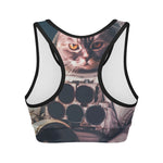 American Astronaut Cat Print Women's Sports Bra