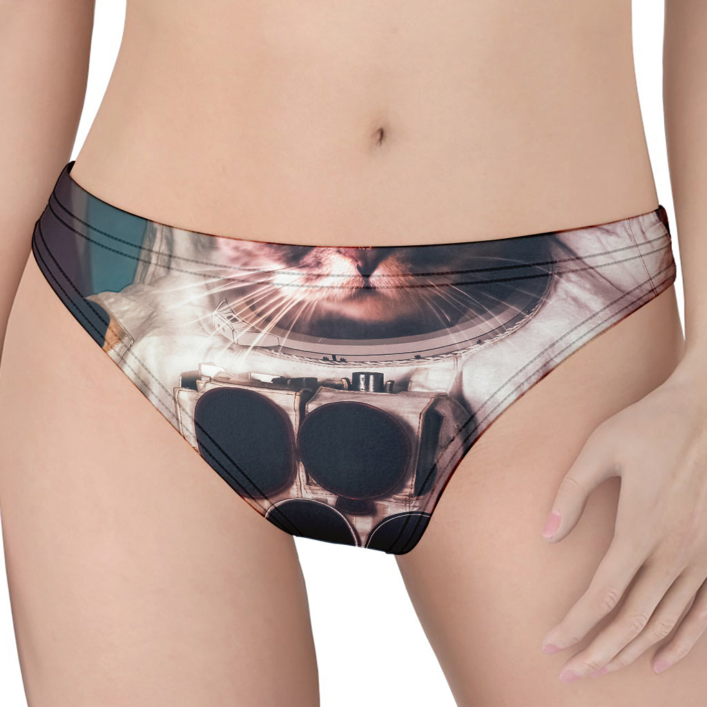 American Astronaut Cat Print Women's Thong