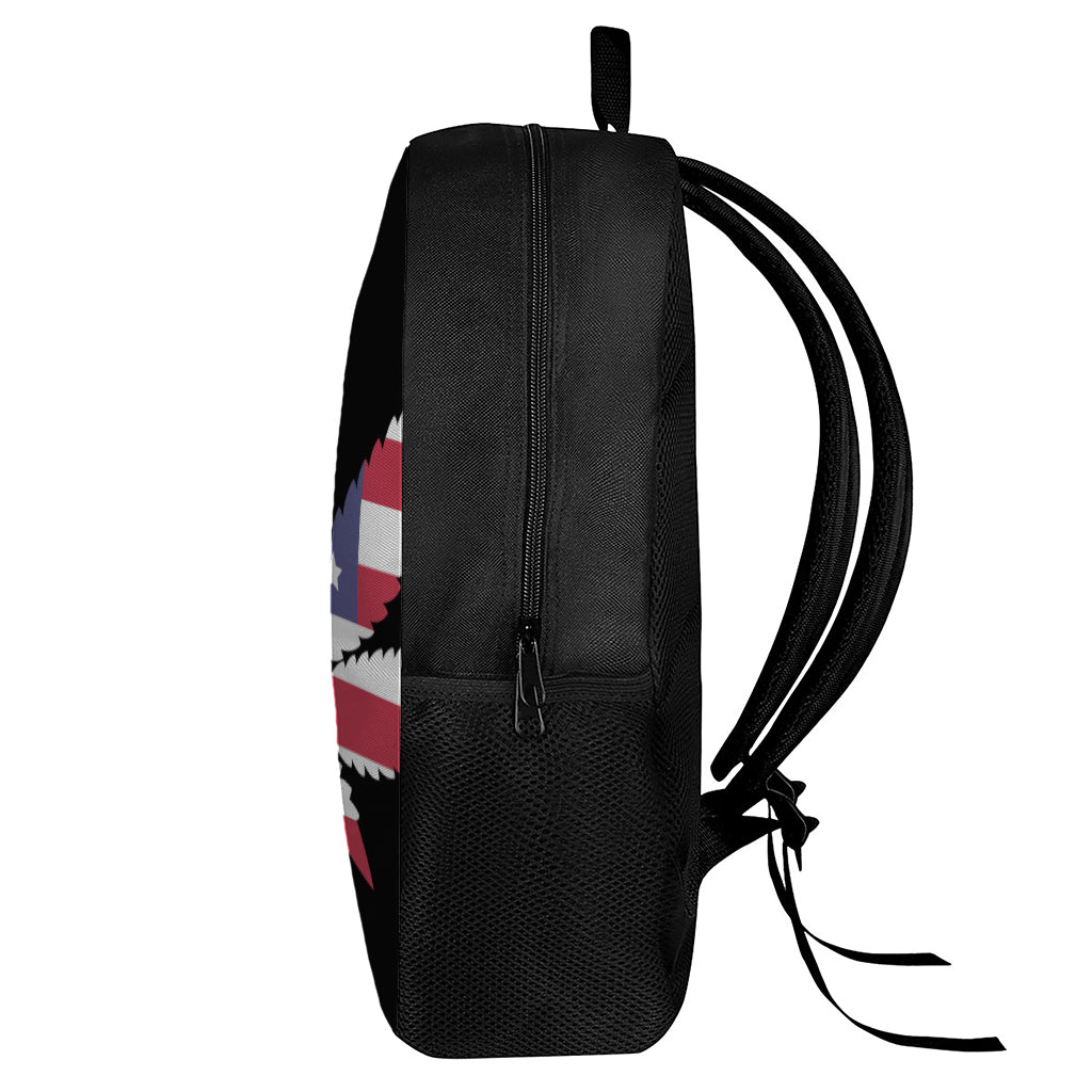 American Cannabis Leaf Flag Print 17 Inch Backpack