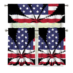 American Cannabis Leaf Flag Print 3 Piece Kitchen Curtains
