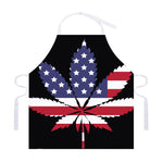 American Cannabis Leaf Flag Print Adjustable Apron