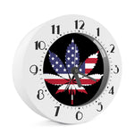 American Cannabis Leaf Flag Print Alarm Clock