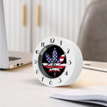 American Cannabis Leaf Flag Print Alarm Clock