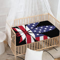 American Cannabis Leaf Flag Print Baby Crib Sheet