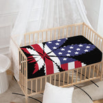 American Cannabis Leaf Flag Print Baby Crib Sheet