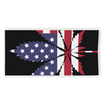 American Cannabis Leaf Flag Print Beach Towel