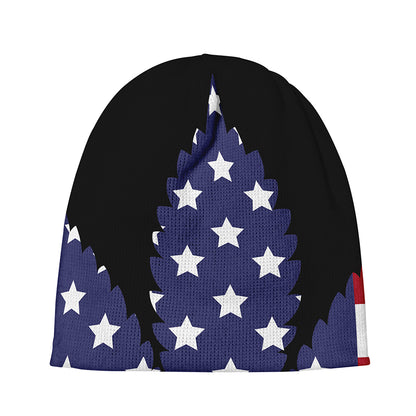 American Cannabis Leaf Flag Print Beanie