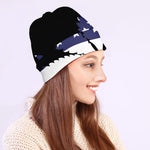 American Cannabis Leaf Flag Print Beanie