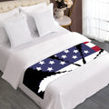 American Cannabis Leaf Flag Print Bed Runner