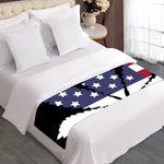 American Cannabis Leaf Flag Print Bed Runner