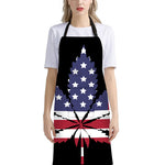 American Cannabis Leaf Flag Print Bib Apron With Pocket