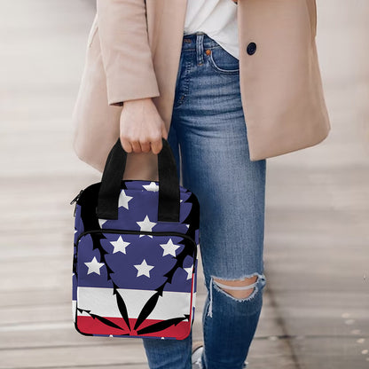 American Cannabis Leaf Flag Print Bible Tote Bag