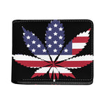 American Cannabis Leaf Flag Print Bifold Wallet