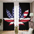 American Cannabis Leaf Flag Print Dimout Pencil Pleat Curtains