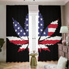 American Cannabis Leaf Flag Print Blackout Pencil Pleat Curtains