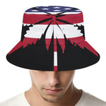 American Cannabis Leaf Flag Print Bucket Hat