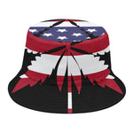 American Cannabis Leaf Flag Print Bucket Hat