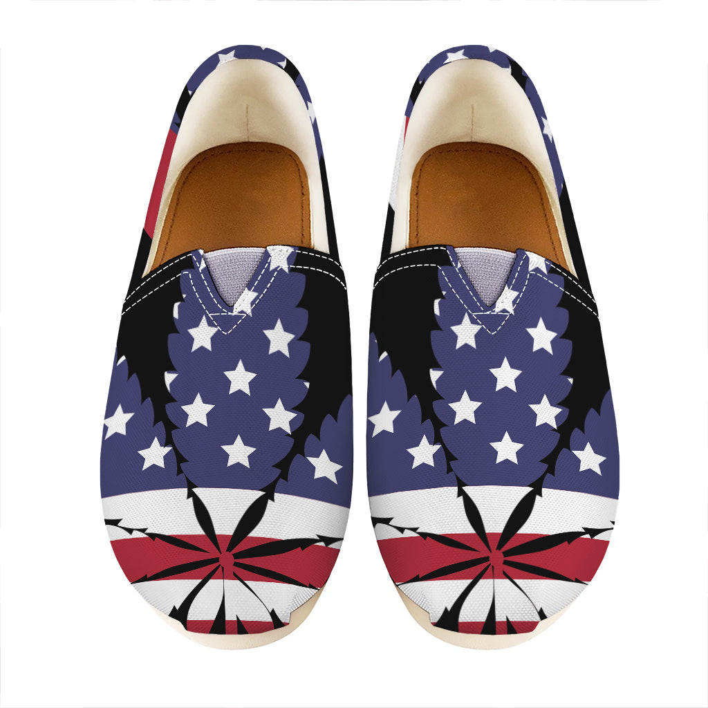 American Cannabis Leaf Flag Print Casual Shoes