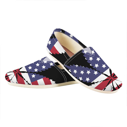 American Cannabis Leaf Flag Print Casual Shoes