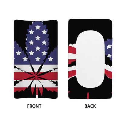 American Cannabis Leaf Flag Print Changing Pad Cover