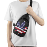 American Cannabis Leaf Flag Print Chest Bag