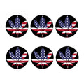 American Cannabis Leaf Flag Print Coaster Set