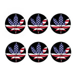 American Cannabis Leaf Flag Print Coaster Set