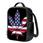 American Cannabis Leaf Flag Print Crossbody Lunch Bag